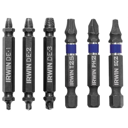 Hanson 6 Piece Impact Screw-Grip Double Ended Screw Extractor Set 1876225